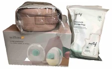Willow Go Double Pump Kit Pump Anywhere Case & Breastmilk Storage Bags Bundle