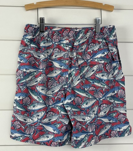Boys VINEYARD VINES Sz S - 8 10y Swim Shorts Trunks Fish Print Pink Blue - Picture 4 of 5
