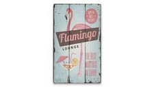 Flamingo Vintage Distressed Sign, Personalized Wood Sign