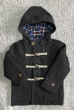 Super Stylish Boys Charcoal Grey Duffle Coat with Toggle Fasteners