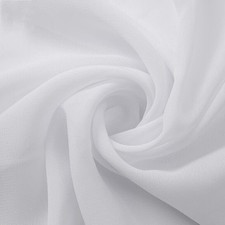Elegant Sheer White Chiffon Fabric  Solid Color  Perfect for Weddings