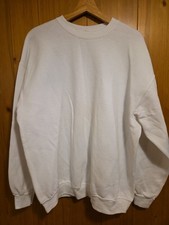 Vintage 80s 90s Blank White Crewneck Sweatshirt 25x27 XL Missing Tag