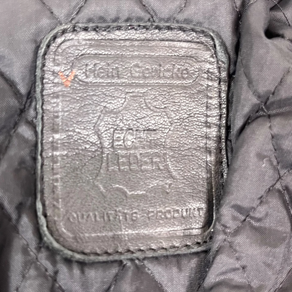 Vintage Hein Gericke Leather Bomber Motorcycle Jacket Quilted Padded Size 50 - Image 3 of 4