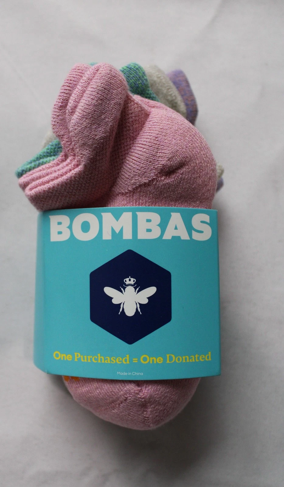 Bombas Girl's Juniors' Marl Ankle Socks 4-Pack CN6 Multicolor Size 8T-11T NWT