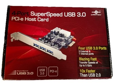 Vantec 4-Port SuperSpeed USB 3.0 PCI-e Host Card (Includes SATA Power Converter)