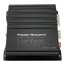 POWER ACOUSTIK 1400W MAX VERTIGO CLASS-D 2-CHANNEL AMPLIFIER 120W RMS x 2 @ 4Ω