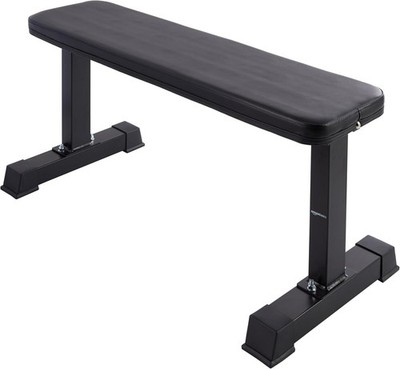 Flat Weight Bench Black Straight Bench Home Gym Exercise Bench Strength Training