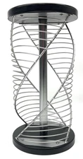Vintage DNA Spiral Staircase CD Storage Rack Holder Ladder Wire Wood Black Chrom