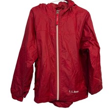 Vintage L.L.Bean Kids Red Nylon Windbreaker Jacket Size 5-6
