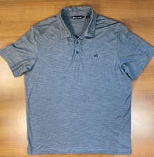 Travis Mathew Men s 2XL Performance Golf Polo Shirt Stretch Heather Gray