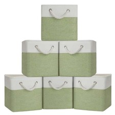Collapsible Fabric Storage Cubes, 11Inch Bins with Handles, 6Pack