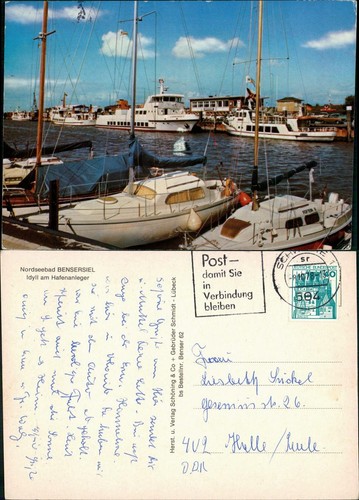 Bensersiel-Esens Hafen diverse Schiffe, Segelboote, Yachten 1978