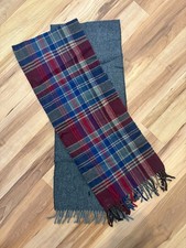 Pack of 2- Polo Ralph Lauren Wool Blend Scarf Plaid Charcoal gray  Maroon Check