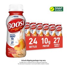 BOOST Original Ready to Drink Nutritional Drink, Peaches Creme , 24 Count