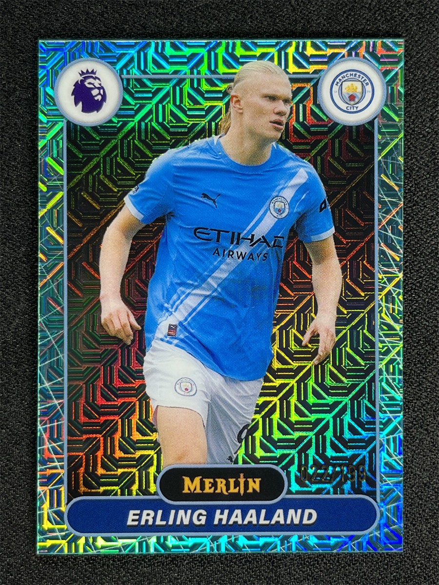 2025-26 Merlin Chrome Premier League Erling Haaland #123 Teal Mojo /199