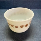 Pyrex Butterfly Gold Milk Glass Custard Cup Ramekin 4"  Round Vntg Cottagecore