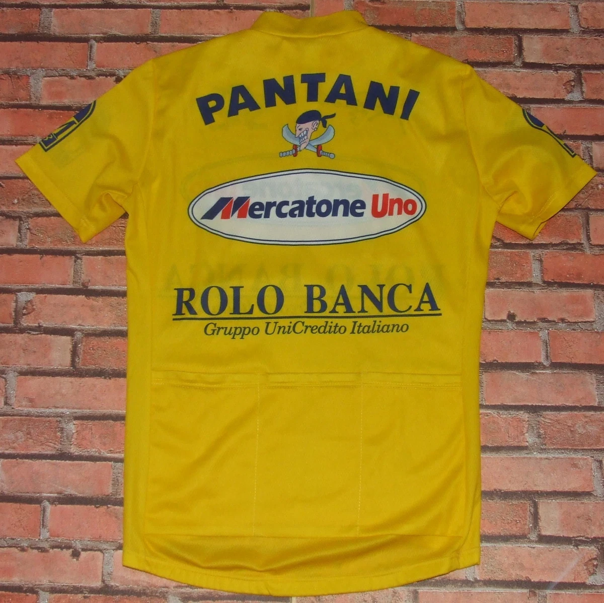 Maillot Vélo Vintage Medeghini – Manches Longues, Jaune, Taille XL, Mercatone Uno