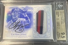 2015 Topps Dynasty Chipper Jones Patch Auto /10 BGS 9.5