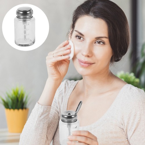 Refillable Pump Bottles Nail Polish Remover Push Glass Pumping Empty Makeup