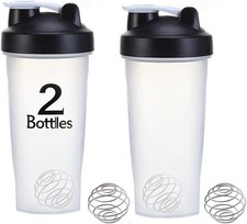 2 Pack 28 oz Shaker Bottles for Protein Mixes, Protein Shaker Bottle with Stainl