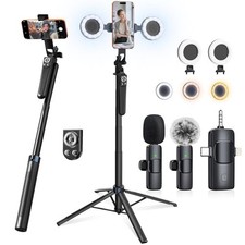 Vlogging Kit for iPhone: Tripod, Mic, Lights, Remote, Stand Set