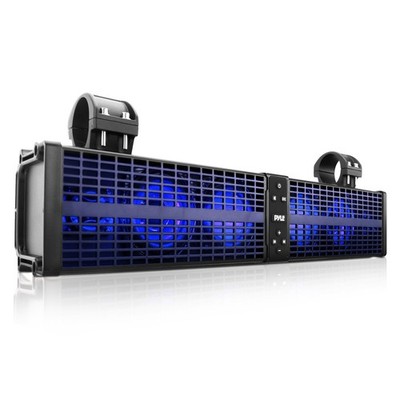 Pyle 24  Powered ATV/UTV Soundbar System-Built-in Class D Stereo Power Amplifier