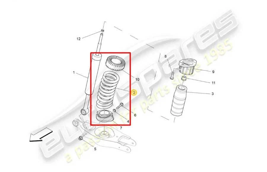 Пара задних правосторонних и левосторонних пружин подвески Maserati Ghibli RWD 2017-21 годов выпуска - Изображение 2 из 4