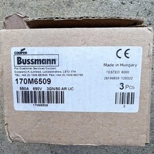 Cooper Bussmann 170M6509 550A 690V HRC Ceramic Cartridge Fuses Industrial 3 Pack