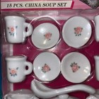 New Vintage Porcelain Floral 15 PC Mini Children Play Soup Set NOS Dishes — photo 4
