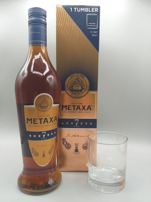 Metaxa 7 Sterne Amphora 40% Alkohol Griechenland Glas OVP 0,7 Liter SET mit Glas
