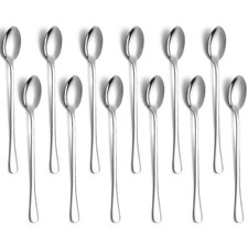 Long Handle Iced Tea Spoons 12 Pieces 7.87", Stainless Steel Coffee Spoon, Ice C