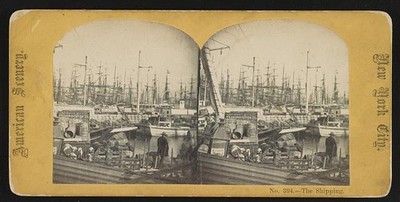 New York City NY 1865 Hudson River Transportation Co Dock Shipping Print
