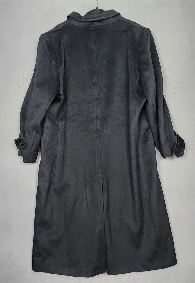 Abrigo largo de lana negro XL Gallery vintage para mujer hecho en EE. UU. AÑOS 80 Foto 2 de 4