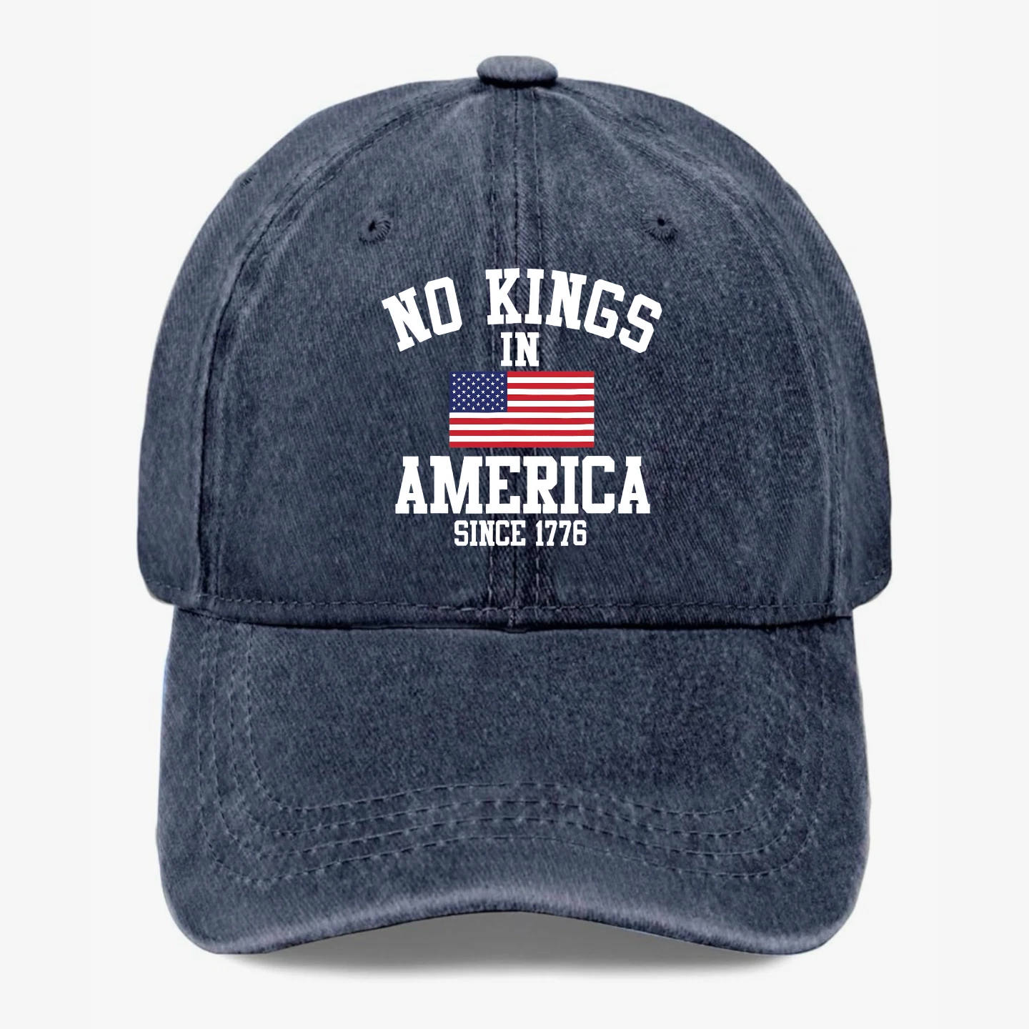 No Kings In America Since 1776 Hat Patriotic USA Flag Baseball Cap