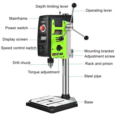 Digital Display Laser Table Drill 220v Industrial Milling Drill Machine 800W
