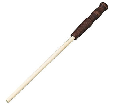 Arkansas Sharpeners AC46 Ceramic 11.5'' Sharpening Stick w/ 7'' Rod & Wood Handle