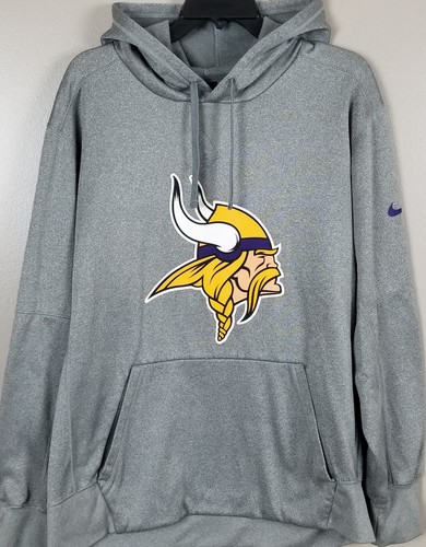 NIKE MINNESOTA VIKINGS PULLOVER HOODIE SWEATSHIRT DRI-FIT NFL GRAU (GR. LARGE) - Bild 2 von 11