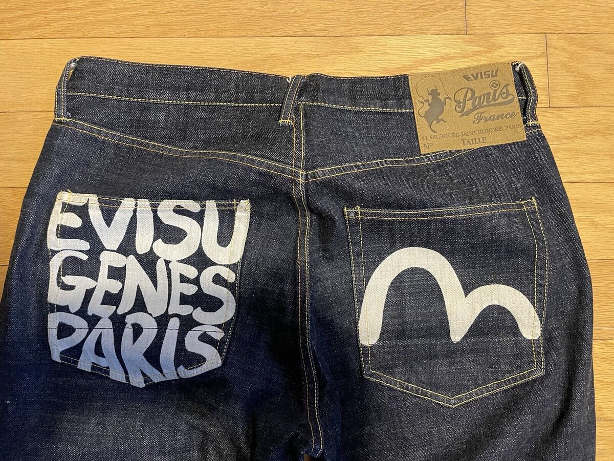 Very Rare Vintage Evisu Genes Paris Edition Denim Jeans Sz36 Very Rare Vintage Evisu Genes Paris Edition Denim Jeans Sz36