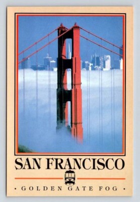 San Francisco Golden Gate Bridge above the Fog Postcard