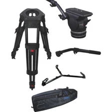 Cartoni Focus 18 Fluid Head w/ H602 Tripod Legs, Ground Spreader & 2nd Pan Bar