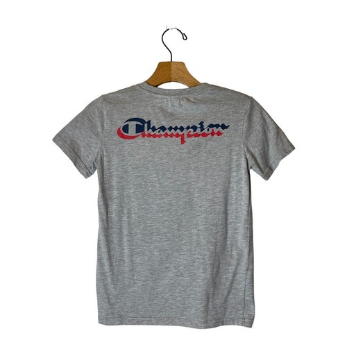Champion Shirt Youth Medium White And Gray Lot Of 2 Short Sleeve Crew Neck Tee - Picture 5 of 12