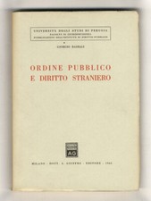 Ordine pubblico e diritto straniero.