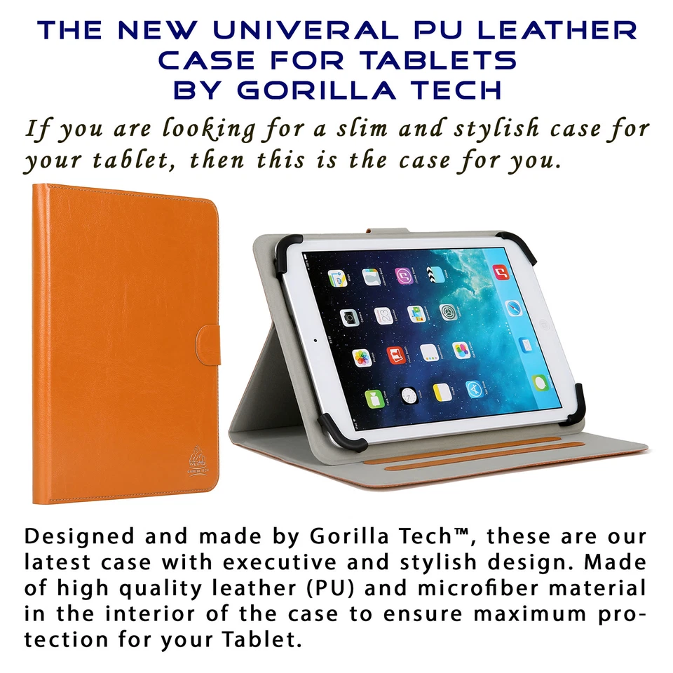 Gorilla Tech Universal Book Case Leather Stand Flip Cover for All iPads Tablets - Image 2 of 4