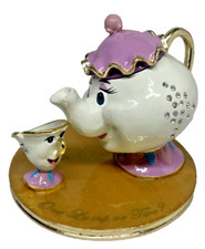 Disney Parks Arribas Brothers Beauty and the Beast Mrs Potts & Chip Trinket Box