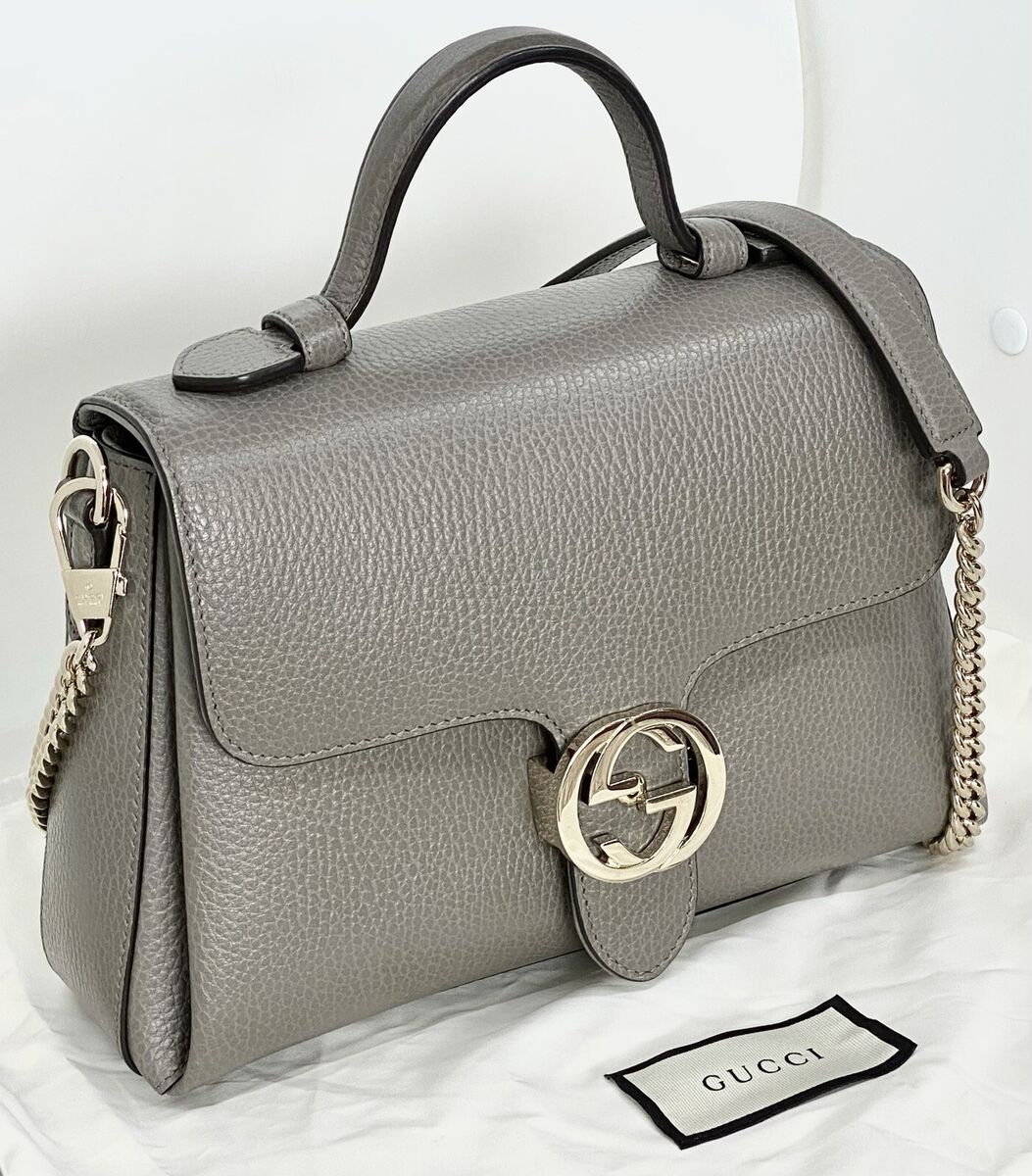 GUCCI Dollar Calfskin Leather Interlocking G Top Handle GUCCI Dollar Calfskin Leather Interlocking G Top Handle