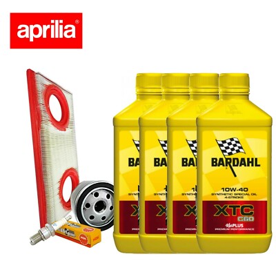 Inspektion Bardahl XTC 10W40 Ölfilter Luft Original Aprilia Zündkerzen CR7EKB