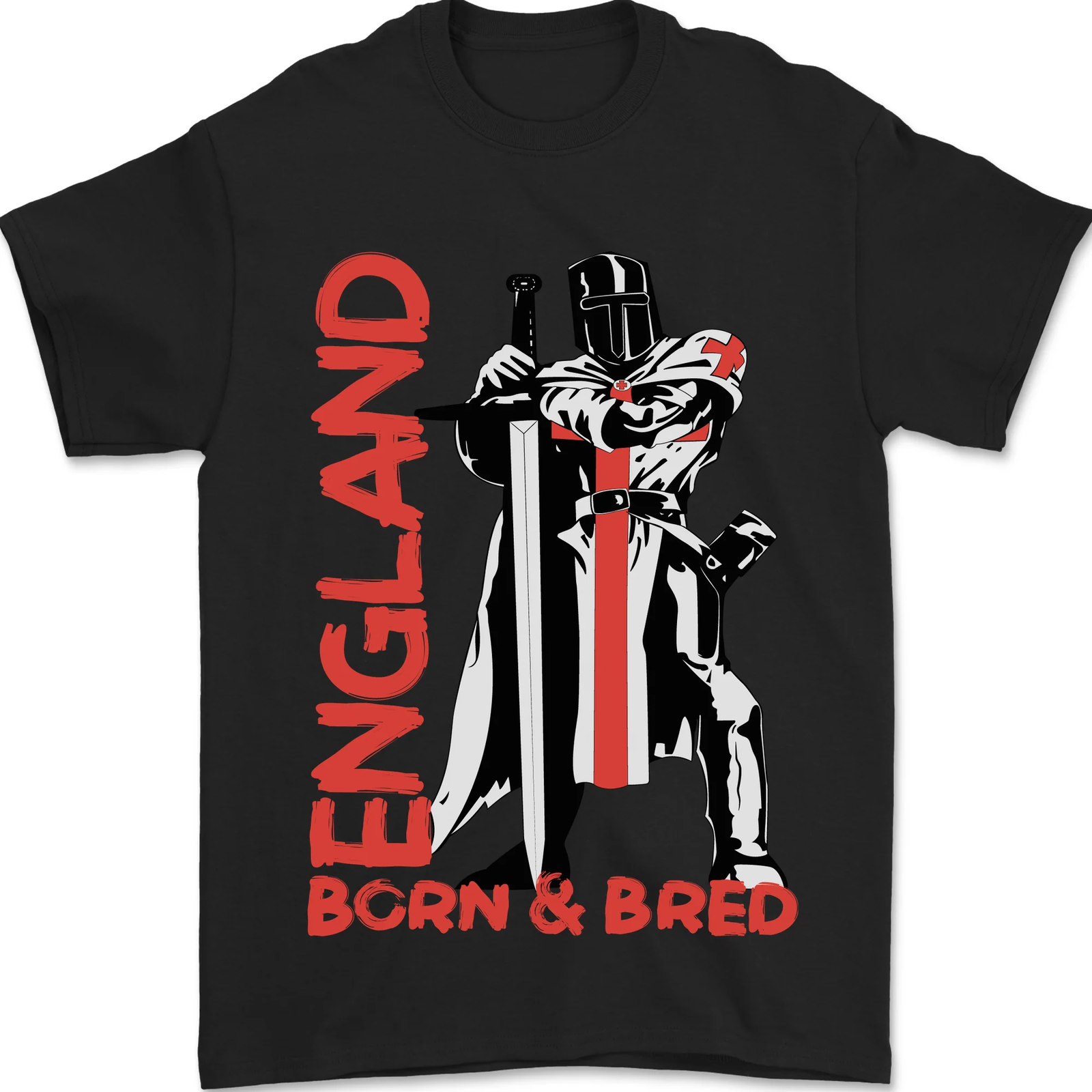 England Born & Bred St Georges Day Mens T-Shirt 100% Cotton