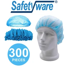 300pcs Non-Woven Disposable Bouffant Mob Cap Dustproof Hair Net Head Cover Bulk