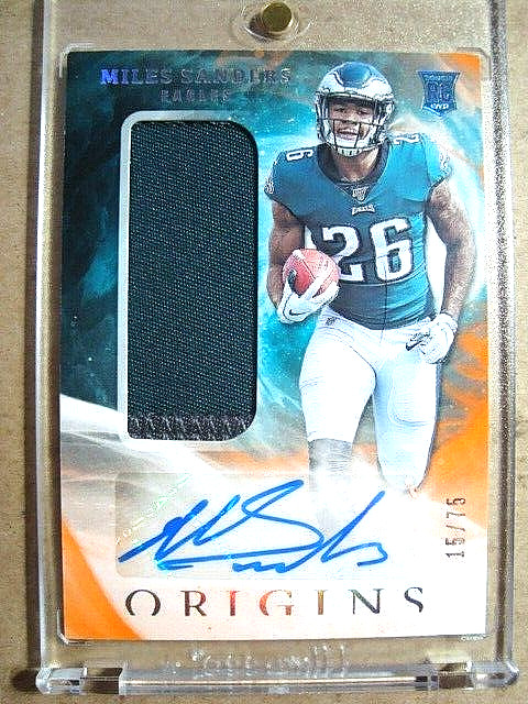 2019 Miles Sanders Panini Origins Orange Rookie Autograph Patch RC /75 MINT 🔥🔥