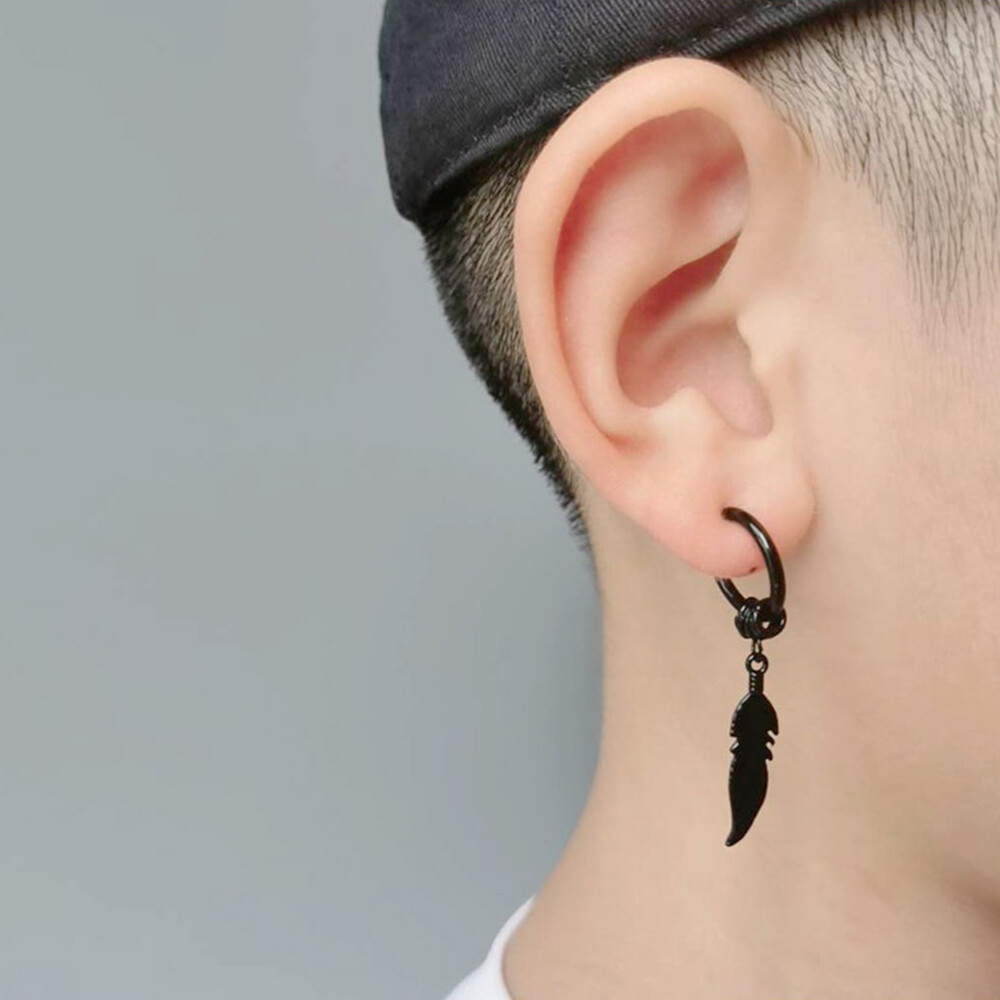 Clip On Dangle Hoop Earrings For Men Women Non-Pierced Stainless Steel Ear Cuffs Punk Rock Unisex Drop Fake Dangle Earrings E447 Clip On Dangle Hoop Earrings For Men Women Non-Pierced Stainless Steel Ear Cuffs Punk Rock Unisex Drop Fake Dangle Earrings E447